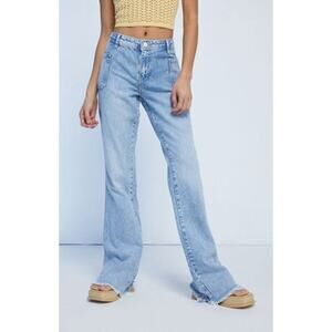 Free People Light Blue High-Rise Wide-Leg Jeans
